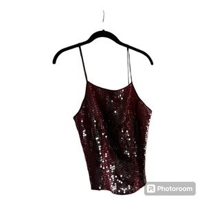 Basix II red sequin top